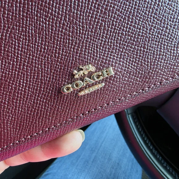 Coach Zip Around Wallet in Burgundy - Picture 2 of 6
